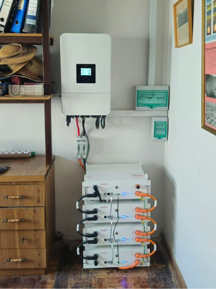 Atrix & Deye 8kW/20.48kWh indoor battery system for residential building in Zimbabwe